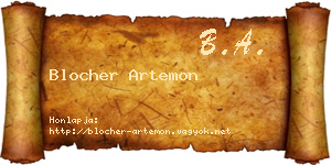 Blocher Artemon névjegykártya